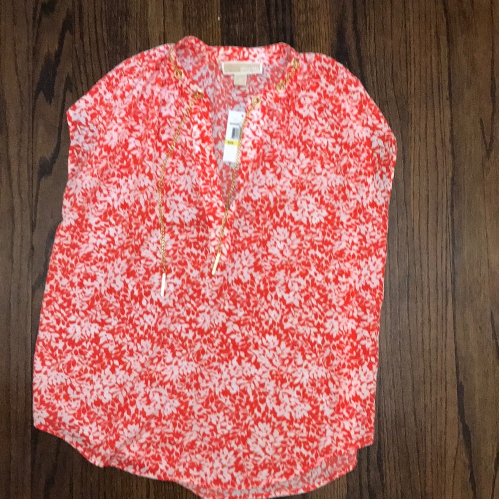 NWT Michael Kors shirt with gold tassels